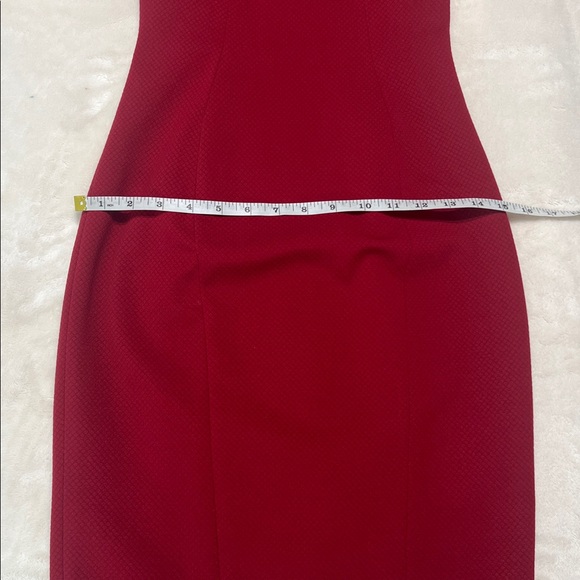 KAREN MILLEN Reverse Point Collar Pencil Dress – Deep Red – Size 2 – EUC - Picture 14 of 15